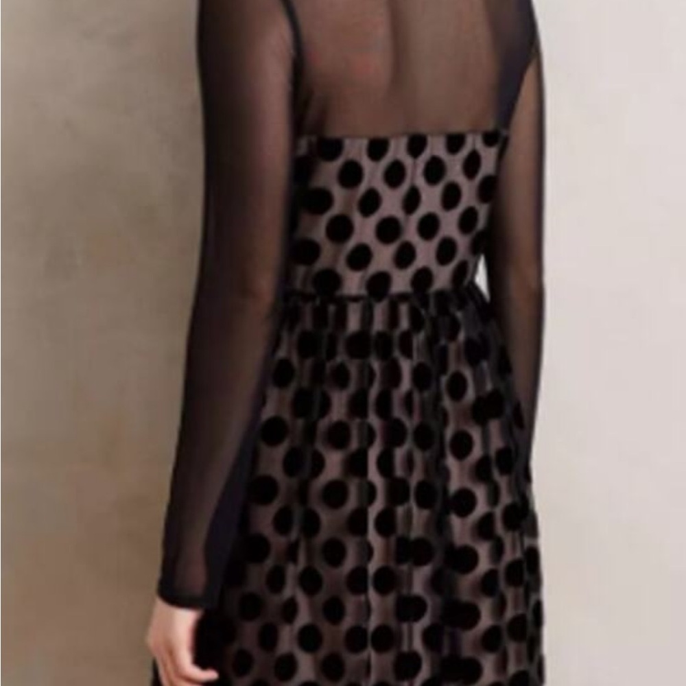 Anthropologie Sunday in Brooklyn Black Polka Dot Midi Dress - Picture 2 of 4
